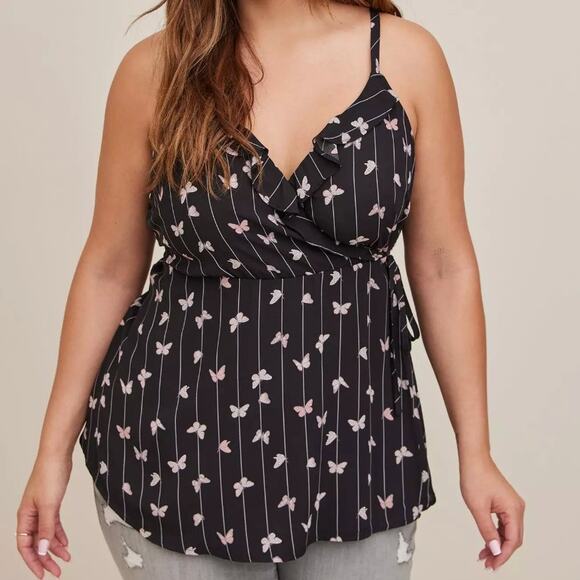 NWT Torrid Georgette Ruffle Front Cami Size 1 - Picture 1 of 10